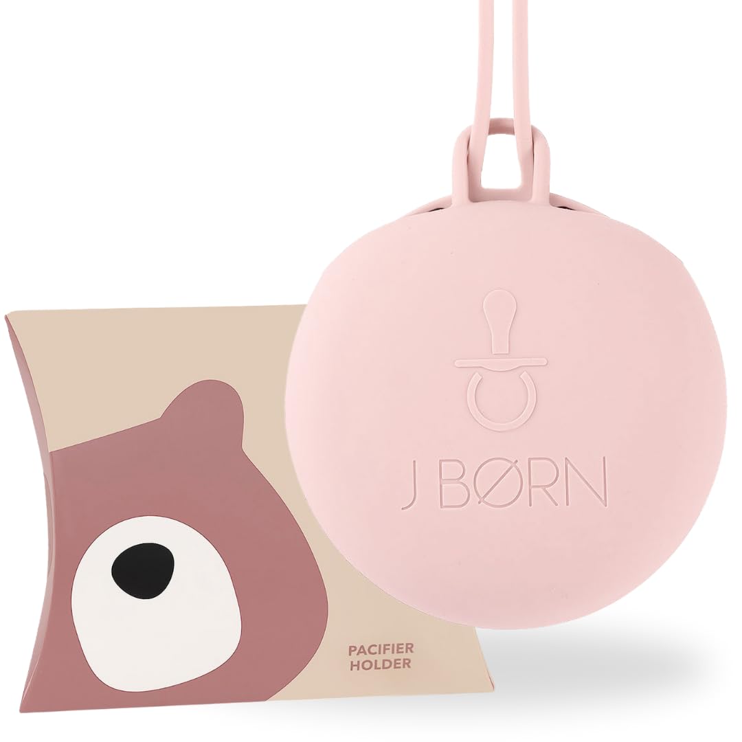J.Børn Silicone Dummy Case | Dummy Holder Stores 3 Dummies | Easy to Clean Pacifier Holder | Pacifier Storage Container | Portable Baby Pacifier Case for Travels (Blossom) — image 1