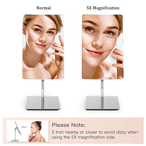 Mirror Image Minimalist Rectangular Vanity Mirror – 3X Magnification, Polished Nickel, 5x8 Inch Lens - View #9
