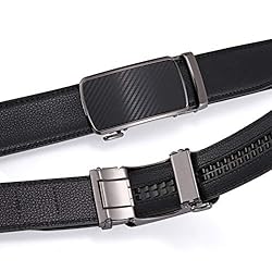 guvoosm Ratchet Belts for Men Leather Dress Suit