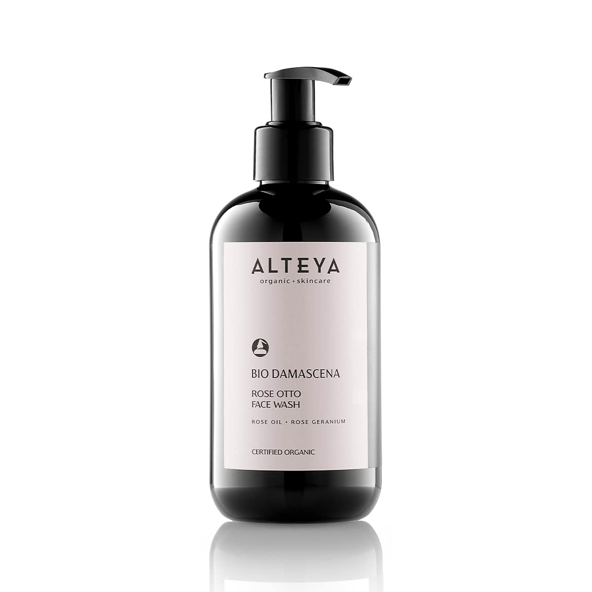 Alteya Organics Face Wash USDA Certified Organic Skin Care 250 ml Bio Damascena Award-Winning Face Cleanser With Organic Bulgarian Rose Oil Purifying, Soothing and Beautifying