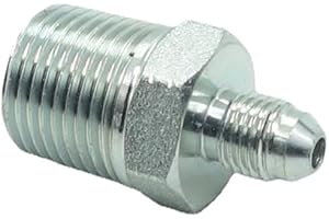 CDQBWKJGFJ 1 Piece Pipe Adapter 1/4" Male 37° Flare JIC x 1/2" Male NPT Plated Steel Hydraulic fitting