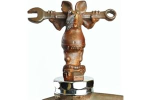 MAXBROTHERS Rod The Rat Mechanic Rat Rod Hot Rod Hood Ornament,Car Front Cover Chrome Hood Ornament Sticker Badge Bonnet Car Decoration Styling Accessories，Unique Rat Mechanical Ornament (Copper Mouse)