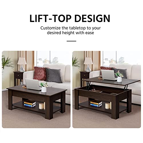 Yaheetech Coffee Table, Lift Top Coffee Table with Hidden Compartment