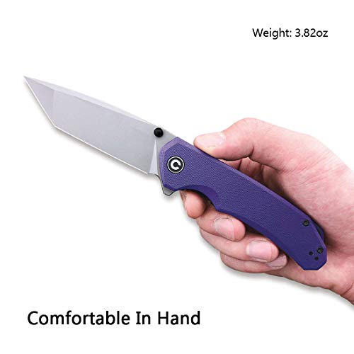 CIVIVI Brazen Folding Pocket Knife,3.5Inch Tanto D2 Plain Blade,G10
