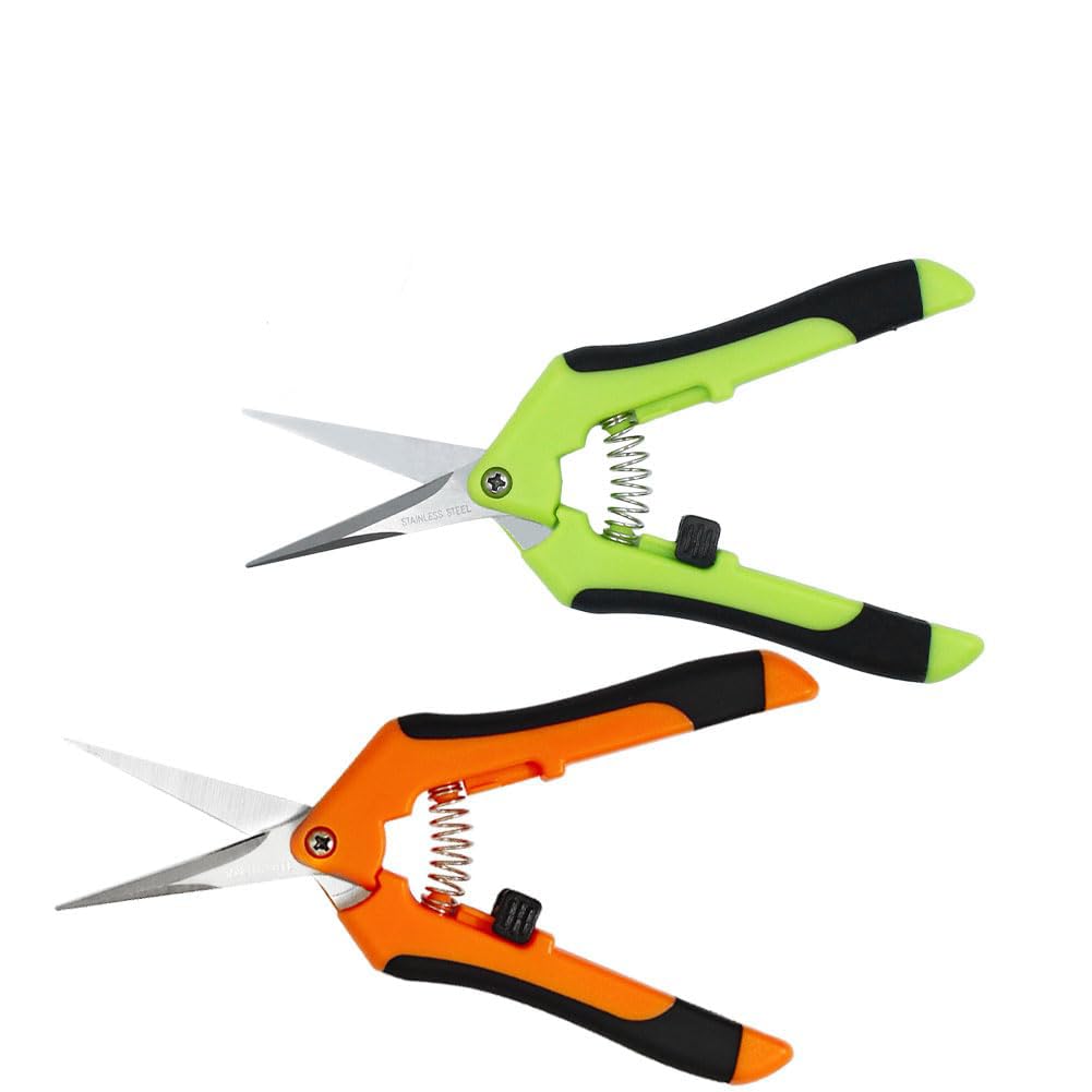 HAISHANG 2Pcs Professional Pruning Shears, Trimming Scissors Straight Tip, Gardening Hand Pruner Pruning Secateurs with Stainless Steel Blades, Garden Scissors for Fruit Branch Bonsai Flower Plants