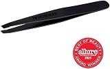 Tweezerman Black Matte Slant Tweezer Professional Stainless Steel Precision view 2