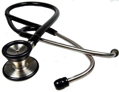 Valuemed® Cardiology Stethoscope - Professional Doctors/cardiologist supplied boxed with spares Black Tubes