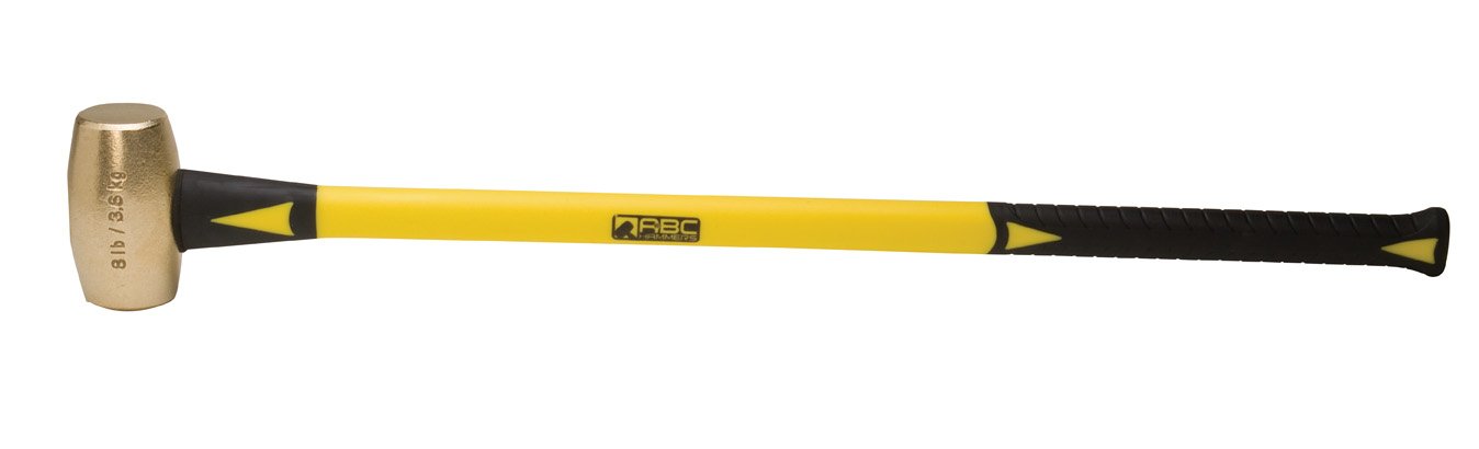 ABC Hammers ABC8BF Brass Hammer with 33-Inch Fiberglass Handle, 8-Pound