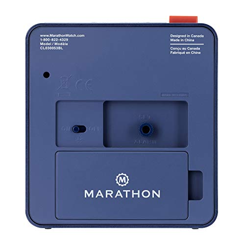 Batteries Included Marathon CL030053BL Classic Silent Sweep Alarm Clock
