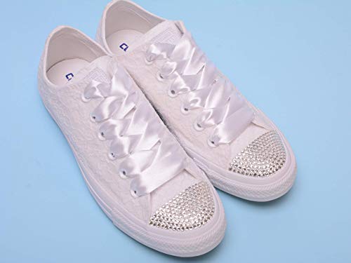 white bridal trainers