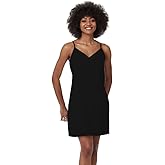 BEAUZSUZSANA Women's Full Slip for Under Dresses 100% Cotton Adjustable Spaghetti Strap Cami Shapewear Dresses V Neck