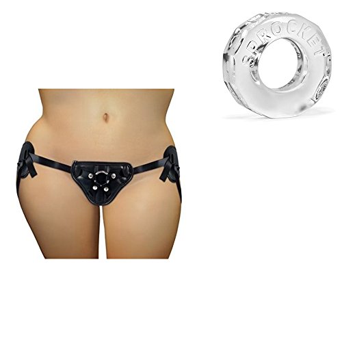 Plus Size Stràp On Blàck & Clear Cõ'Ckrîng Sét