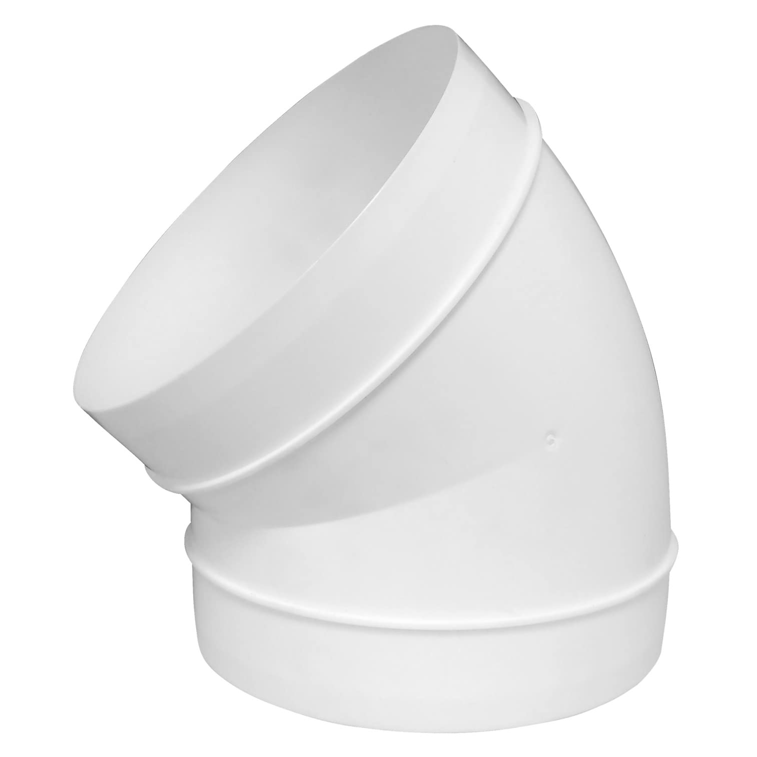 Steinberg14 White Diameter 150 mm / 6inch 45° Elbow PVC Connector for Ventilation Pipe Connector Round Pipe