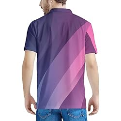HUGS IDEA Purple Gradient Mens Golf Shirt