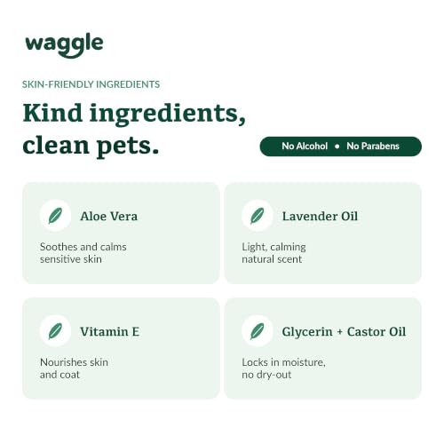 Waggle Pet Wipes for Paws, Fur and Face, Gentle and Alcohol-Free, 100 Wipes | Dog & Cat Wipes, Pet Wipes