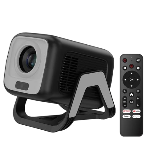 Bettdow for Netflix Official Mini Projector 4K, 1080P Portable Rotating Projector, Auto Focus/Trapezoid Correction, 10000 Lumens, Android 13 & BT 5.2, Home and Outdoor Cinema, Black