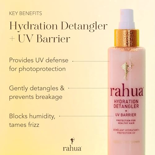 Rahua Hydration Detangler + UV Barrier - Leave-In Spray for All Hair Types - Vegan Heat Protectant and Anti-Frizz Mist with Morete Oil, Sacha Inchi and Mango - Color Safe - 6.5 Fl Oz