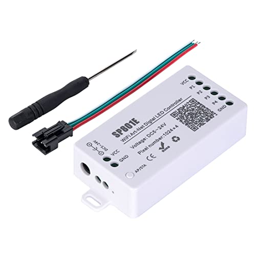 BTF-LIGHTING SP801E WiFi AP+STA Dual Mode LED Controller for WS2812B SK6812 WS2811 APA102C IC LED Strip Matrix Panel Module Light BluFi Bluetooth Supported Distribution Art-Net IOS/Andriod APP Control