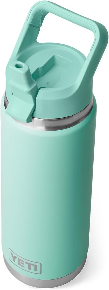 YETI Rambler C Straw Bottle, Stainless Steel Vacuum Insulated Bottle with Leakproof Straw Cap, Seafoam, 26 oz (769 ml)