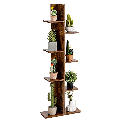 Giantex 7Tier Bookshelf, Multipurpose Storage Shelf SpaceSaving Bookcase Wood Display Shelf