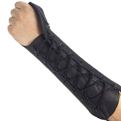 Handmade Leather Arm Guard For Archery & Bow Shooting - Black/Brown