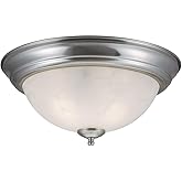 Design House 511550 Millbridge Traditional 2-Light Indoor Flush Mount Ceiling Light Dimmable Alabaster Glass for Bedroom Dini
