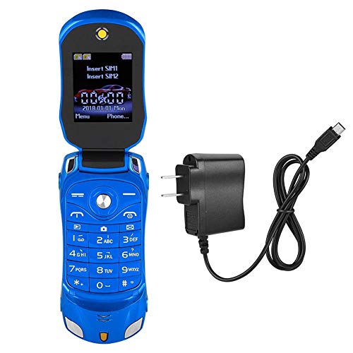 CarShaped Flip Phone for Senior & Kids, Flip Keypad 2G GSM Cell Phone 100240V, Support MP3