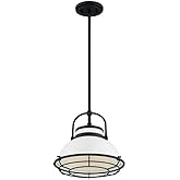 Nuvo Upton-1 Light Large Pendant in Nautical/Coastal Style-12 Inches Wide by 11.13 Inches High-Gloss White/Black Finish