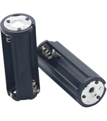 HAHIYO 3xAA Cylindrical Battery Holder Black Adapter Tube Case Not Corrode Solid Good Contact Bear Battery Leakage Smooth Load for Flashlight Torch Led RC 2.36inch Length 4PCS Plastic : Electronics