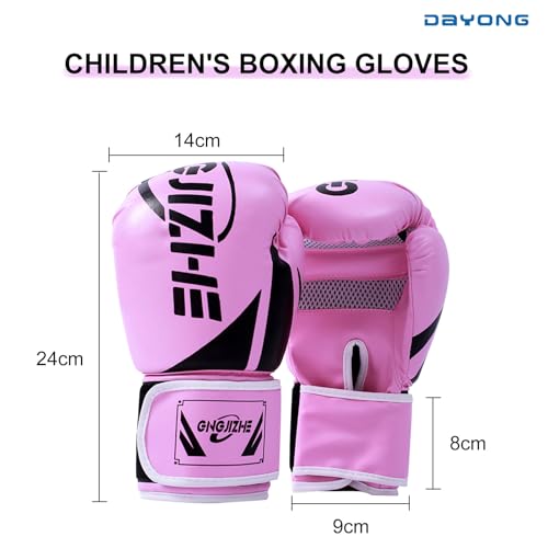DAYONG Kids Boxing Gloves, PU Boxing Training Gloves, 3-9 Years Boys and Girls Punching Gloves for Kickboxing Sanda Training