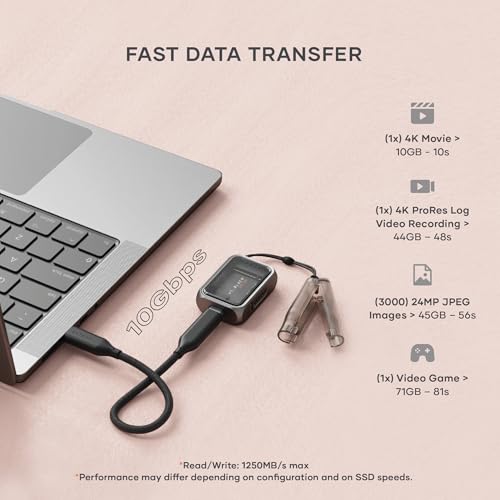 Satechi M.2 NVMe Mini SSD Enclosure with 10Gbps Transfer Speed, Up to 2TB SSD Storage, Active Auto Cooling, Compact and Portable USB C Case, Supports NVMe 2230 SSDs (SSD Not Included)