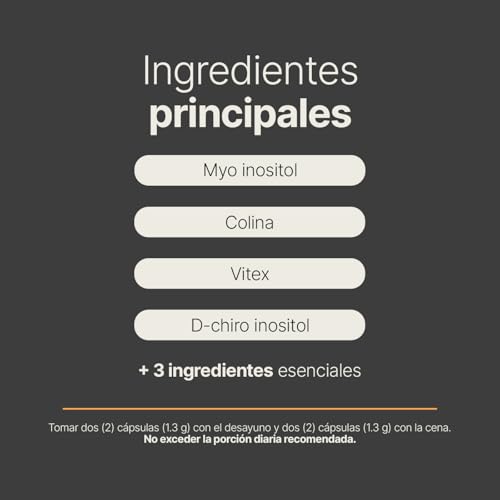 Myo y D Chiro Inositol 240 caps | Equilibrio Hormonal | 2600 mg por porción | Con Colina, Vitex, Metilfolato y Vitamina D3. Ingredientes Naturales. Inositol Blend Platinum. B Life.