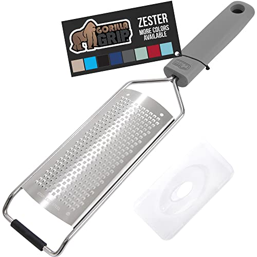 Gorilla Grip Sharp Stainless Steel Zester, Citrus Lemon, Ginger and