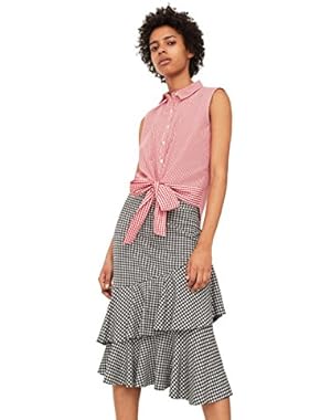 Mango Women's Bow Check Shirt