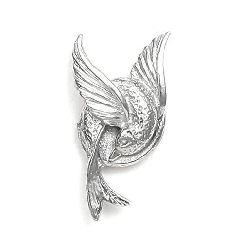 Lovely Bird Scarf Pin with Magnetic Back Closure - Gift Packaged - No holes in Clothes - Handcrafted Pewter Made in USA (Shipped by Amazon Prime)