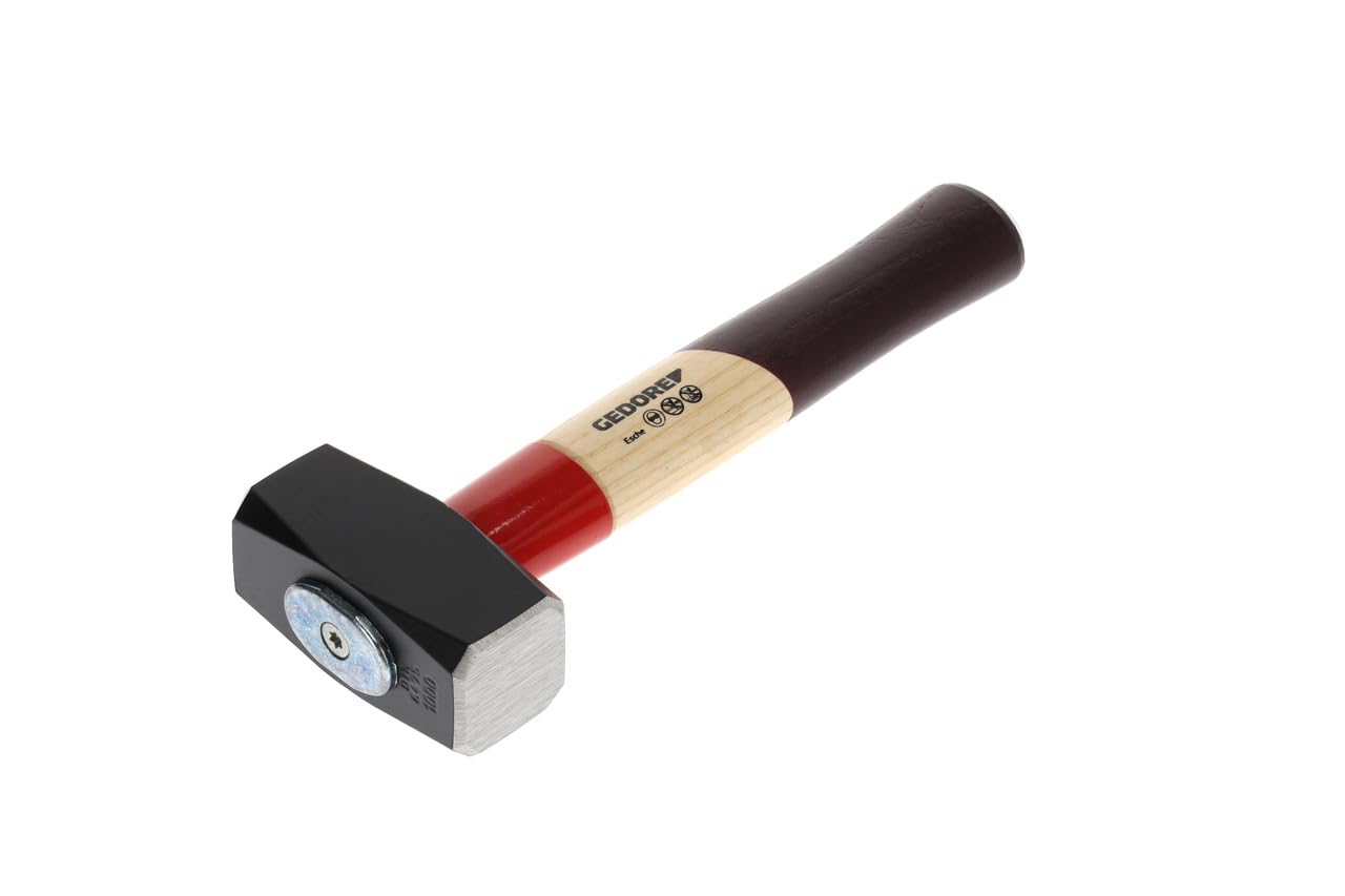 GEDORE Sledgehammer with wooden handle, 1000 g head weight, Hammer with ash wood handle, Tool, Forged, Rotband-Plus, 620 E-1000