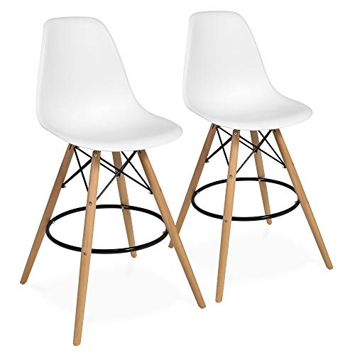 Best Choice Products Set of 2 Mid Century Modern Counter Stools w