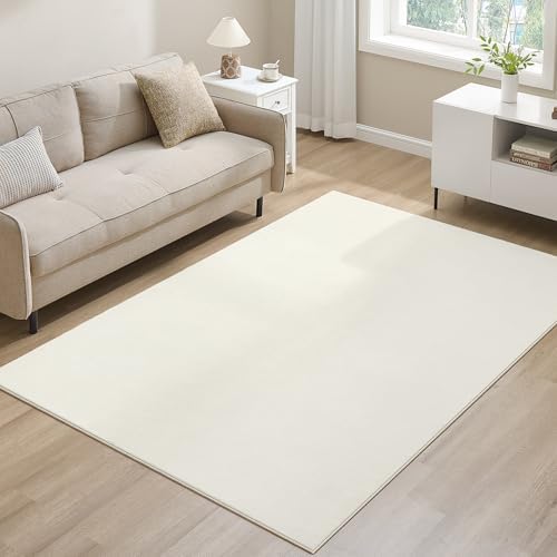 Alfombra, 160 x 230 cm, Alfombra Antideslizante, Decoración del Hogar, para Salón, Dormitorio, Lavable a Máquina, Estilo Moderno, Blanco Crema TAR013WZ02