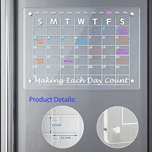 Magnetic Dry Erase Calendar Board for Fridge,17\