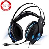 KLIM Impact Gaming Headset - PS4 and PC - USB 7.1 Surround Sound - Noise Cancelling Headphones - Headphone with Microphone and Volume Control - HD Audio, Strong Bass, Mic - Computer Gamer Audifonos