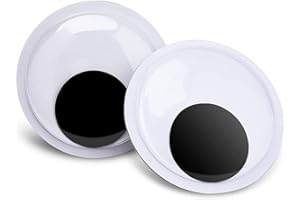 FINGOOO 7.5 Inches Giant Wiggle Eyes with Self Adhesive, 2 Pieces Large Black White Googly Eyes for DIY Craft Halloween Party Supplies Indoor Outdoor Decor