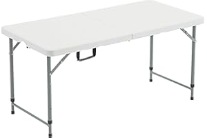 Nazhura 4 Foot Foldable/Folding Table Heavy Duty, Durable and Portable for Dining Picnic and Party
