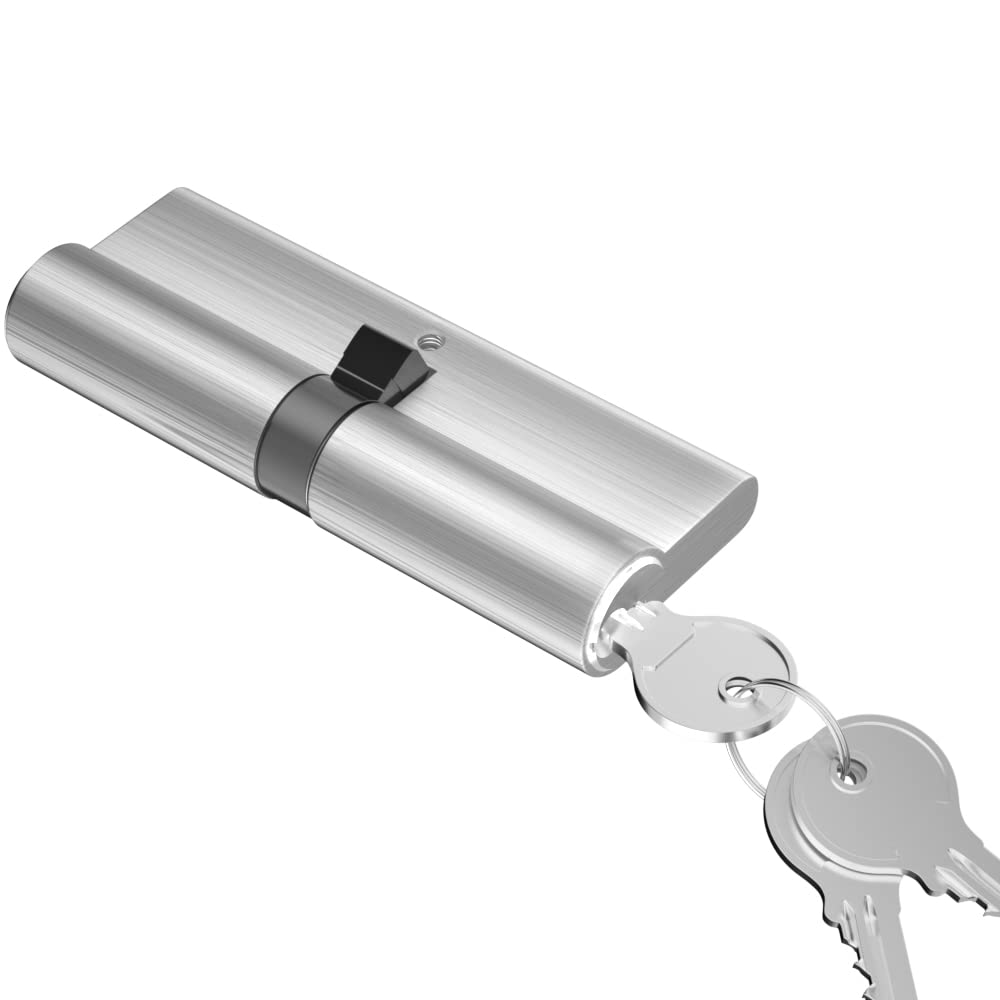 Brass 45/45 Euro Cylinder Lock(90mm), Euro Door Barrel Lock with 3 Keys, Anti-Bump, Anti-Drill and Anti-Pick Door Lock with Key to Ensure High Security for Wooden, UPVC and Composite Doors