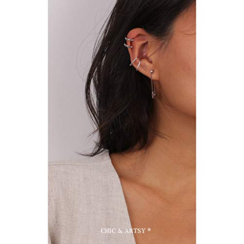 Safety Pin Earring 925 Sterling Silver Safety Pin Earrings for Women