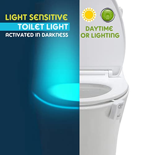 Oaker Toilet Light 2 Packs, 8 Colors Motion Sensor Glow Bowl Night