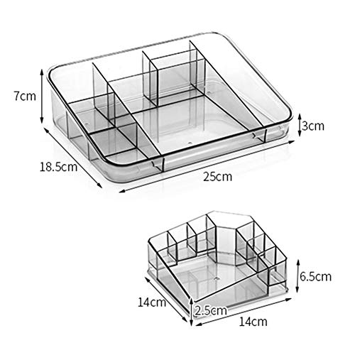2 Pack Clear Makeup Organizer Lipstick Organizer Great for Bathroom Vanity Counter Tops, Dressing Tables, Cosmetic Stations