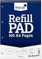 Silvine 160 Page A4 Refill Pad Head Bound 4 Hole Punched White 75gsm 5 Pack view 2