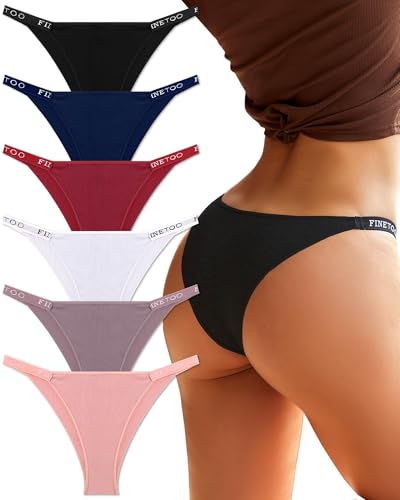 Pack de 6 Calzoncillos brasileños para Mujer, algodón, Ropa Interior para Mujer, Brasil, Deporte, Hipster, Sexy, Pantalones, Multipack S-XL, A-6, S…
