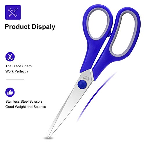 Scissors Bulk 24Pack, BURVAGY 8" Multipurpose Sharp Scissors for School Office Home，All Purpose