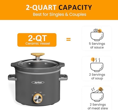 Sunvivi 2 Quart Slow Cooker